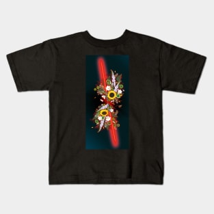 Floral laser sword Double Red Kids T-Shirt